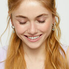 Eye-shaped drop earrings with verde crystal
