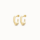 Pendientes ba&ntilde;ados en oro de 18k con forma de banana aplastada