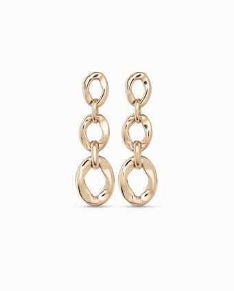 18K gold-plated earrings with 3 links