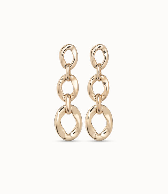 18K gold-plated earrings with 3 links