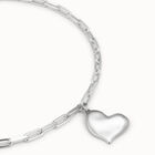 Link chain necklace with heart