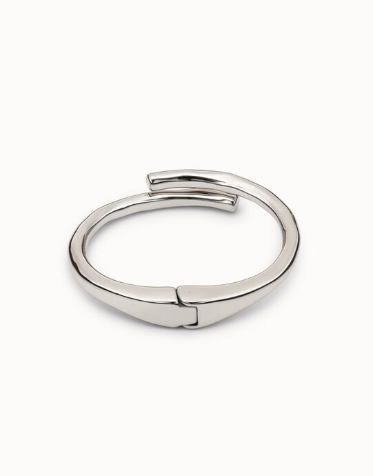 Armband in R&ouml;hrenform mit verdeckter Feder aus 925er Sterlingsilber, Silber, large
