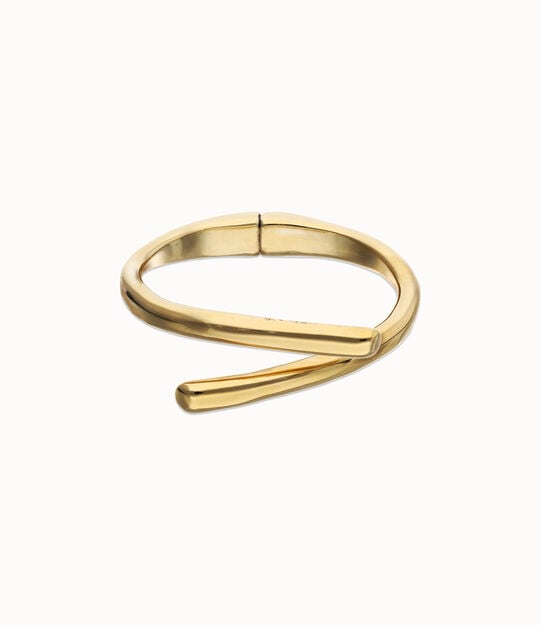 Bangle bracelet with intertwined organic shapes