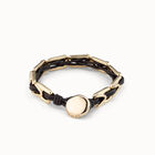 Leather bracelet with rectangular links