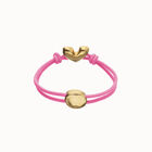 Pink elastic thread bracelet with heart charm
