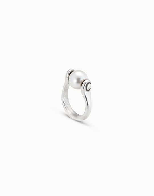 Anillo ba&ntilde;ado en plata de ley con perla