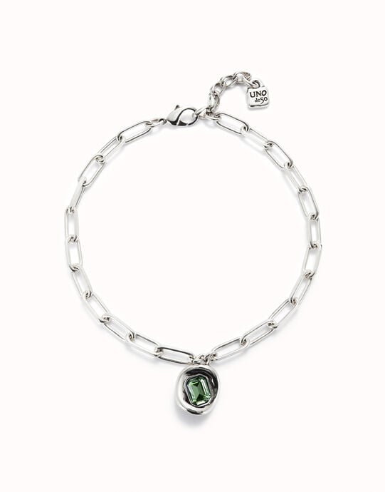 Short link chain pendant necklace turquoise crystal