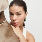 Drop earrings with green crystals