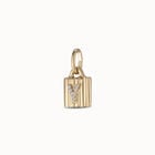 18K gold-plated padlock charm with topaz letter Y
