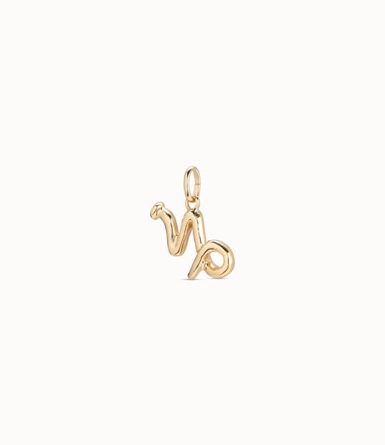 Capricorn shaped charm, Golden, large