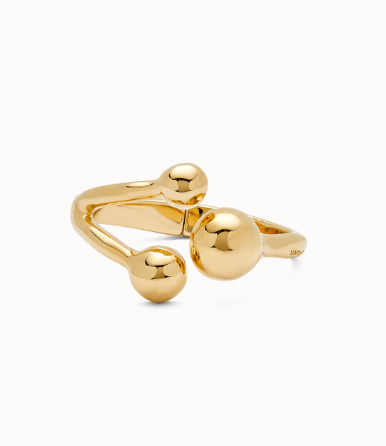 Pulsera rígida con tres bolas bañadas en oro 18k