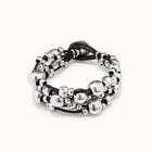 Multi strand beaded leather bracelet