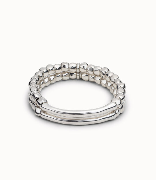 Sterling silver-plated beaded bracelet
