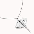 Long chain pendant necklace with manta ray
