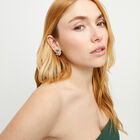 Eye-shaped stud earrings with verde crystal