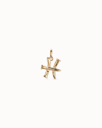 Charm bañado en oro de 18k con forma de signo piscis