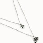 Multi-layer pendant link chain necklace with heart charm