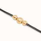 Leather bracelet with three large beads