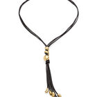 Long leather necklace with a spiral