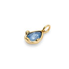 Charm placcato oro 18 carati a forma di goccia con cristallo sfaccettato blu
