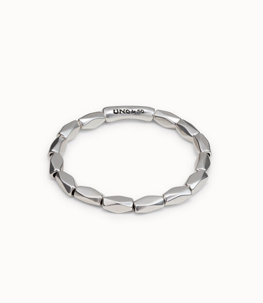 Beaded stretch bracelet with diamond shaped beads