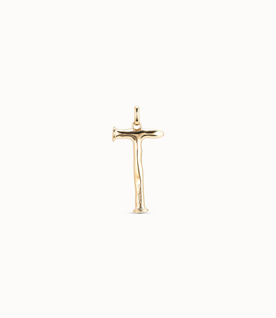 18K gold-plated letter T pendant