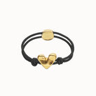 Black elastic thread bracelet with heart