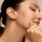 Pendientes ba&ntilde;ados en oro 18K con cristal rosa