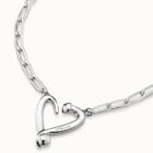 Short  link chain pendant necklace with a heart