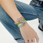 Double pink leather birthstone bracelet with eye