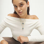 Double necklace with two rectangular faceted crystals