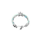 Turquoise silk thread and metal bracelet with starfish