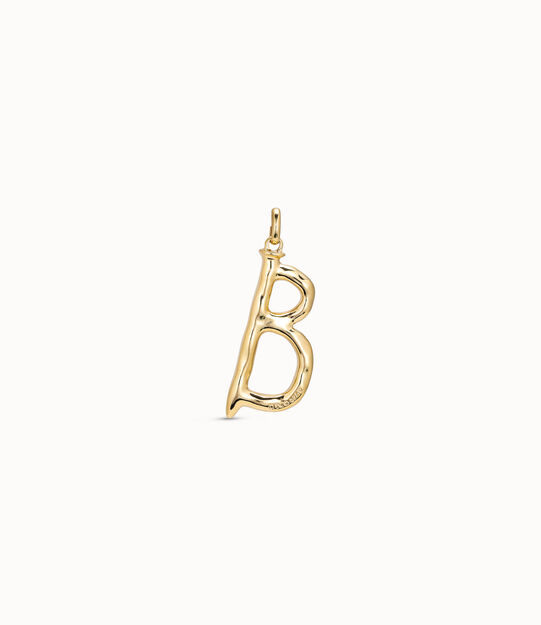 18K gold-plated letter B pendant