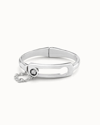 Sterling silver-plated rigid bracelet