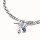 Collana placcata argento Sterling con chiusura ad anello
