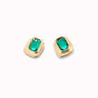 Earrings with green crystal