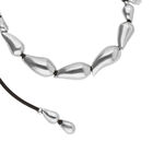 Leather necklace with intertwined drops