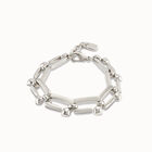 Pulsera ba&ntilde;ada en plata de ley con eslabones rectangulares