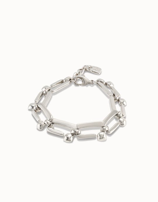 Bracelet with rectangular nail shaped links