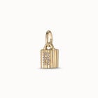18K gold-plated padlock charm with topaz letter B