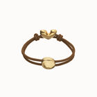 Brown elastic thread bracelet with heart