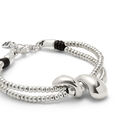 Double-strand bracelet with lobster clasp and two drops
