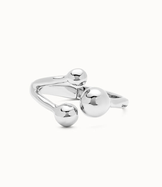Sterling silver-plated cuff bracelets with three beads