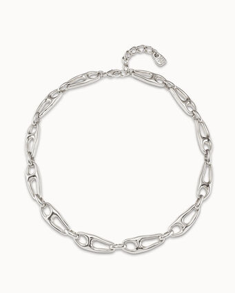 Sterling silver-plated short necklace and small links