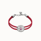 Double pink leather birthstone bracelet with eye