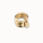 Multi row ring with a charm