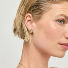 Boucles d&rsquo;oreilles plaqu&eacute;es or 18 carats avec cristal facett&eacute; vert d&rsquo;eau en forme de goutte