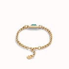 Chain bracelet with green crystal