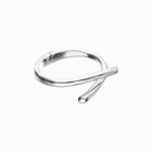 Bangle bracelet with intertwined organic shapes