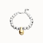 Pulsera de esferas medianas combinando ba&ntilde;o en oro y en plata